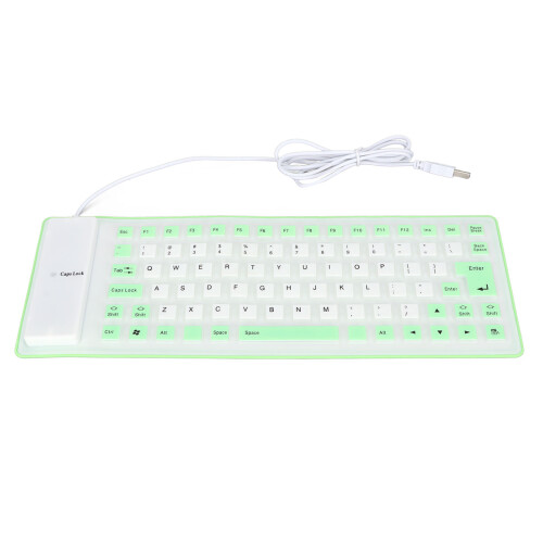 Teclado de silicona de 85 teclas verde con cable USB 1