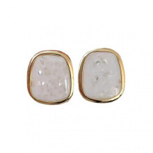 1 Pair Stud Earrings Eye-catching Geometric Enamel Polished Shiny Decorate Alloy Women Sparkly Geometric Earrings Daily Wear