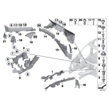 3Pcs Engine Upper Compartment Partition Bulkhead P