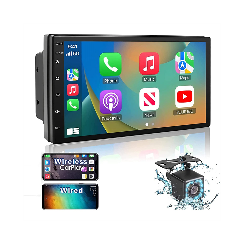 Double Din Car Stereo Carplay Android Auto, 2+32G