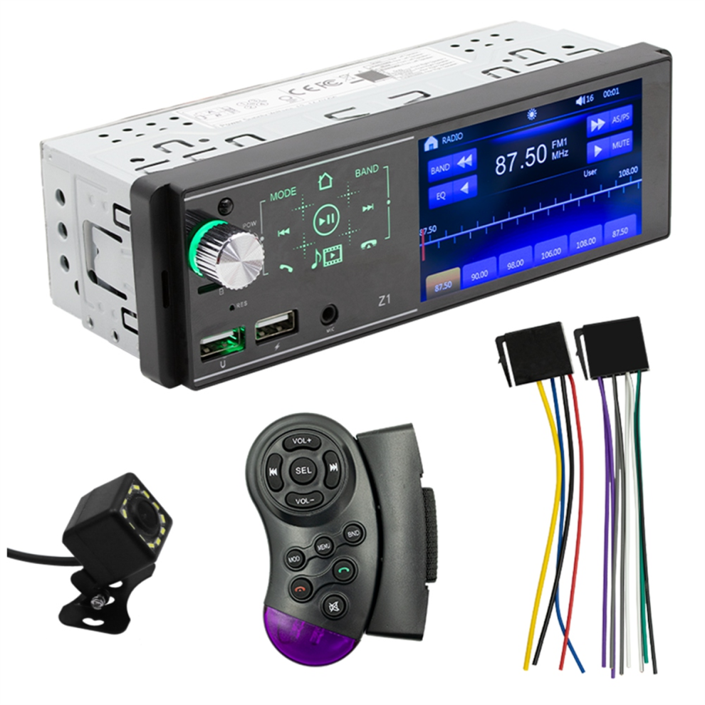 Car Radio Single Din Stereo Receiver, 4.1 Inch Tou