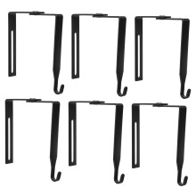 Versatile Cubicle Hooks 6 Pack Adjustable Heavy Duty Door Hanger Hooks for Kitchen Cabinet Organizer, Black