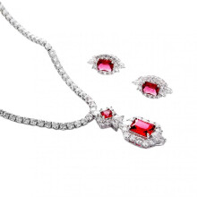 1 Set Stud Earrings Luxury Exquisite Workmanship Elegant Heavy Dinner Cubic Necklace for Special Day