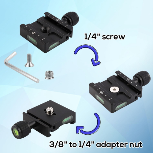 50mm Quick Release Plate Clamp Adapter for , Alumi 2