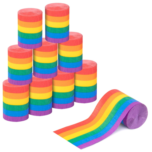 12 Rollen Regenbogen-Wellpappenbänder, 120 Meter dick 1