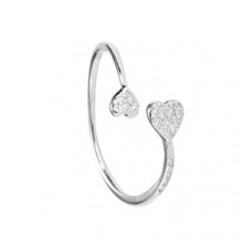 Finger Ring Heart Cubic Zirconia Jewelry Opening Adjustable Finger Ring Valentines Day Gift