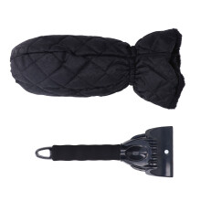 Wasserdichte Eiskratzer-Handschuh 2-in-1-Design Elastisches Band Einfach zu halten Bequemer Schneekratzer für Auto Handschuh Schwarz