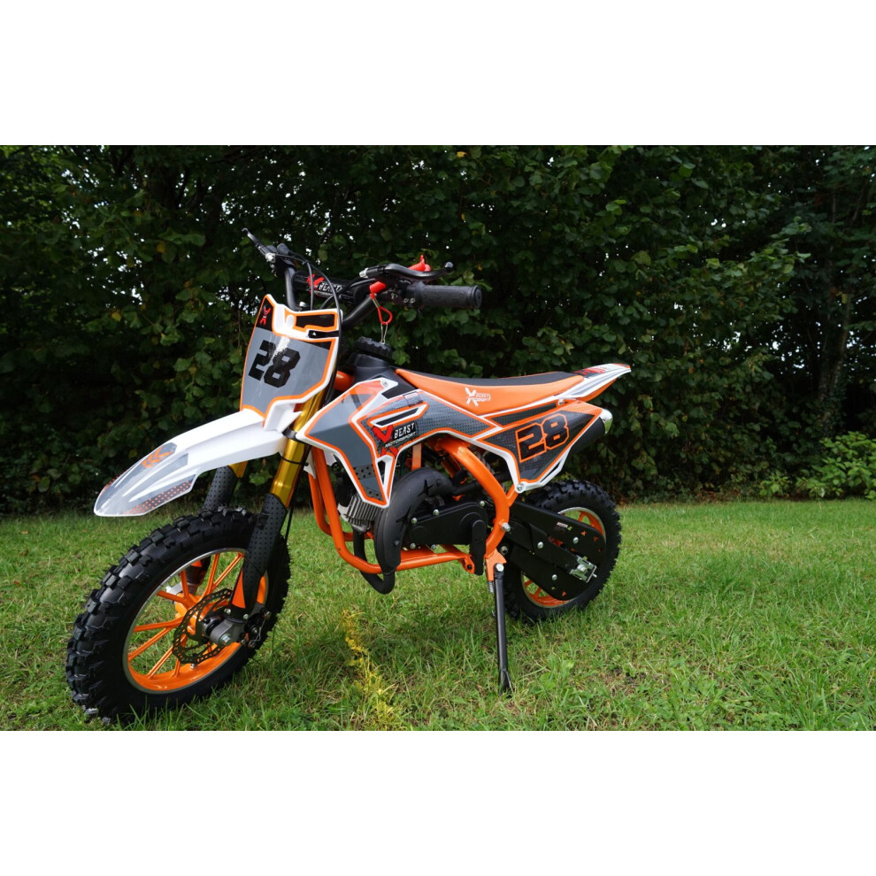 X Beast Motorsport Mini Dirt Motorbike Motocross Orange - 49cc Petrol-image-OPC-PF9BXWN-NEW