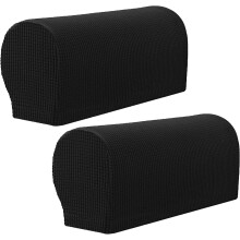 Sofa Armrest Protectors 2PCS Dark Blue Non-Slip Fluffy Fabric Covers for Armchairs Stretch Arm Rest Protector