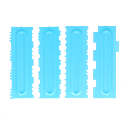 4PCS Cake Scraper Icing Smoother Plastic Icing