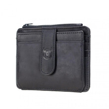 Anti-degaussing Design Short Snap Button Zipper Closure Faux Leather Men Wallet Multiple Slots Money Clip Card Holder