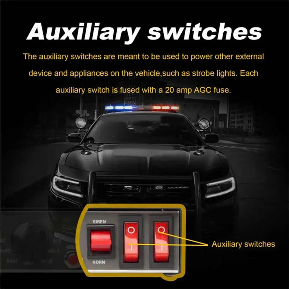 200W 9 Sound Loud Warning Alarm Police Fire Siren 4853542209549