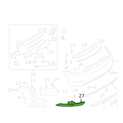 Rear Bumper Reflector Patch Lights for 718 2.0T 20 2
