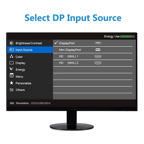 4K 60Hz -Compatible to Displayport Adapter Cable 1 2