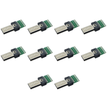 10Pcs Micro-USB Terminal Plug Jack Connector 10Pin