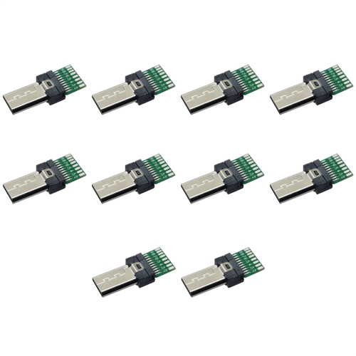 10Pcs Micro-USB Terminal Plug Jack Connector 10Pin