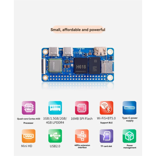 For Zero 2W 4GB RAM H618 Quad-Core -A53 for Mini P 2
