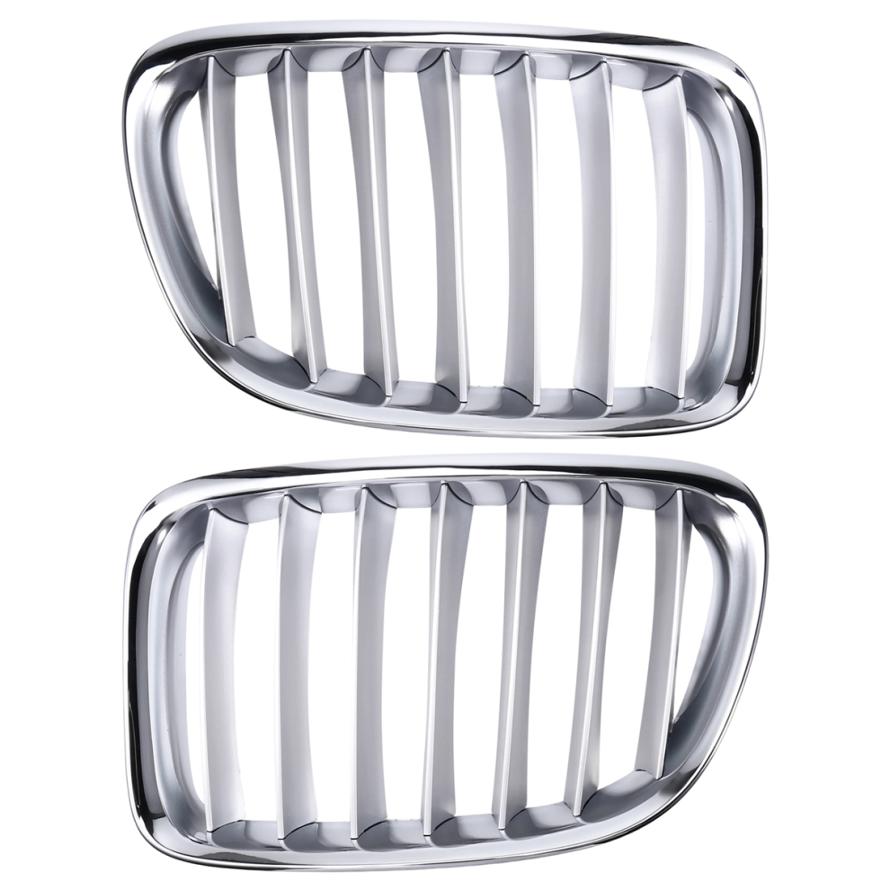 1Pair Front Bumper Upper Center Grille Chrome For 4853542228793