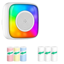 Sticker Printer Print 6 Rolls with 7 Color Lightin
