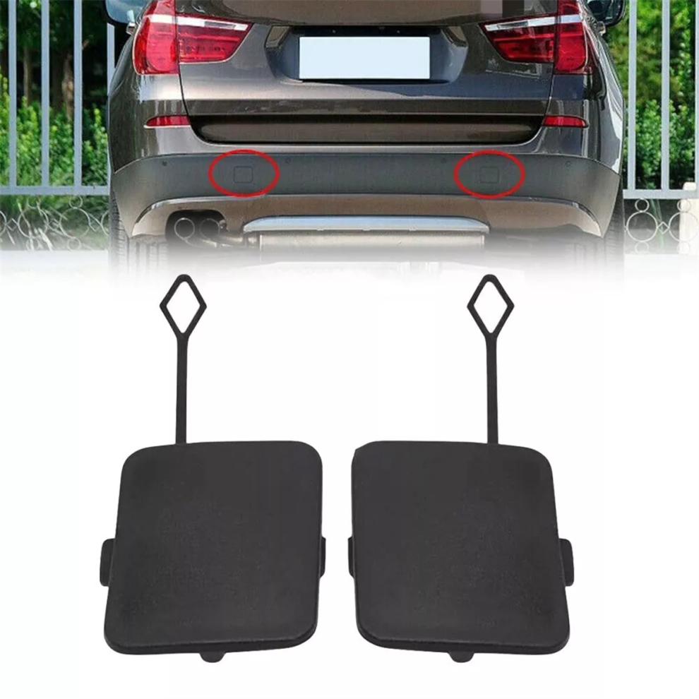 1 Pair Car Rear Left & Right Bumper Tow Hook Eye C Black 4853593086045