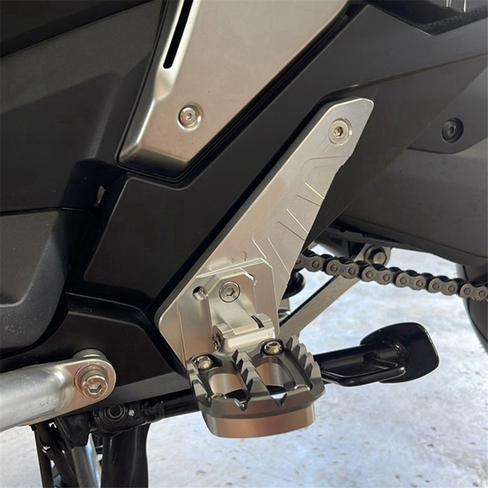 Motorcycle Folding Footrest Footpegs Passenger Rea Light/Black/Silver 4853593002915