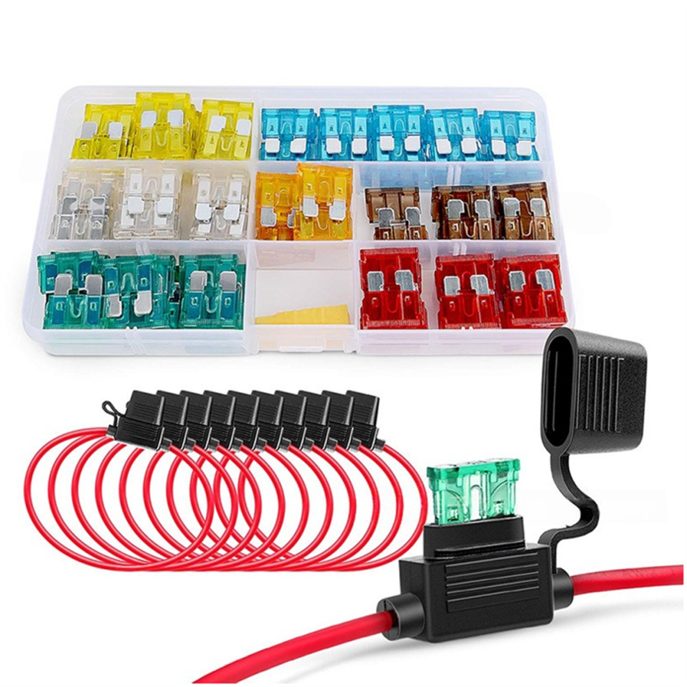 10Pcs 14Awg Atc/Ato Fuse Holder With 120Pcs Medium 4853593005404