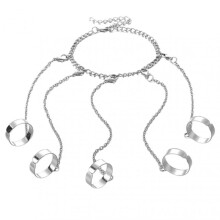 Finger Ring Adjustable Harmless Allergy Free Friendly to Skin Easy-wearing Decorative Alloy Statement Stackable Rings Chain Bracelet Birthday Party