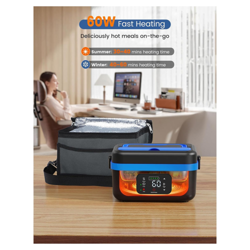 Cordless Electric Lunch Box, Rechargeable Self-Hea 2