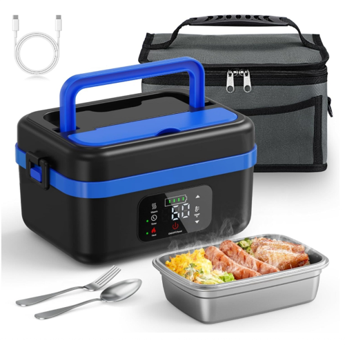 Cordless Electric Lunch Box, Rechargeable Self-Hea