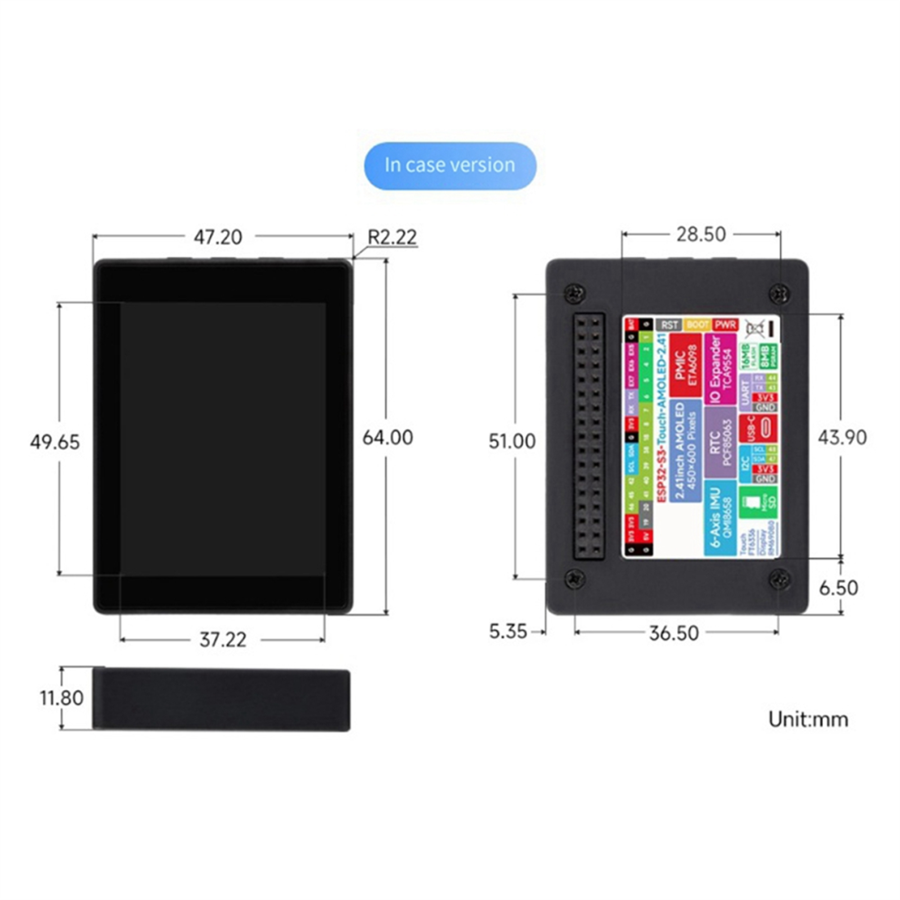 Photos - Printer Part ESP32-S3 2.41 Inch AMOLED Touchscreen Development