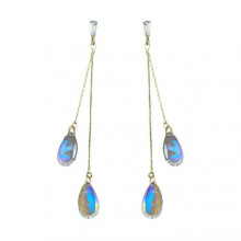 1 Pair Color Changing Waterdrop Shape Dangle Earrings Long Shape Fringed Stud Drop Earrings Women Jewelry Gift