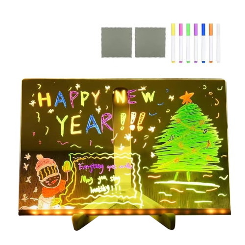 Acrylic LED Luminous Draw Board Toy Note for Kids Gift Scratch Adjusta 1
