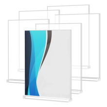 Suporte de acrílico para placas 8,5 x 11, transparente, vertical, pacote com 6 unidades, suporte para cardápio