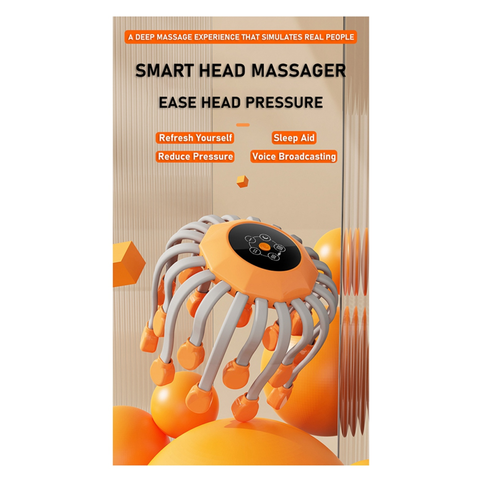 Typecat Red/Light 20Massage Heads Scalp Head Massager Therapy Vibrator Octopus