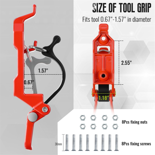 Youlvy Lot de 4 supports de pelle pour porte-bagages de toit, support de pelle pour camion, Jeep tout-terrain, support de pelle pour camion et pinces de montage rapide pour outils D de