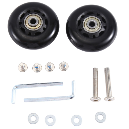 Σετ 2 ανταλλακτικών τροχών βαλίτσας 60x18mm, περιστρεφόμενοι τροχοί PU 2