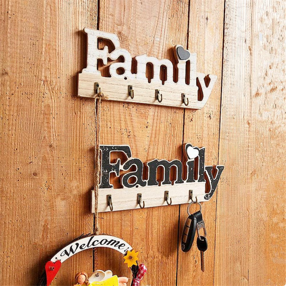 Wooden Home Decoration Key Holder,Self Adhesive or Drilling Rack,Key H-image-OPC-PJPX87R-NEW