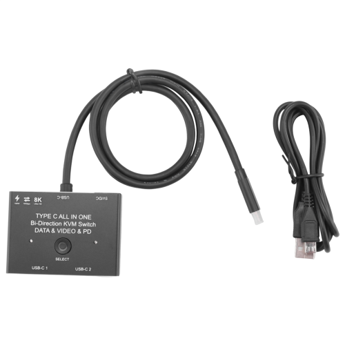 KVM USB C Διπλός Διακόπτης 1X2/2X1 3.1 Διαχωριστής Δεδομένων και Βίντεο 8K @