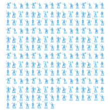 1:72 200/Sada plastových starovekých figúrok, vojakov, mužov, šermiarov, akčných