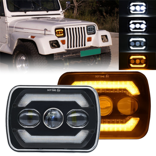 Faruri LED 5X7, faruri 7X6 de 180W cu semnalizator galben și alb