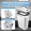 Automatic Touchless Bathroom Trash Can with Lid White Slim Narrow Plas 5