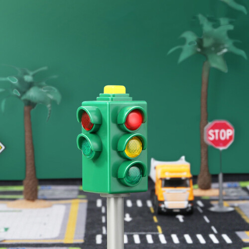 Mini placa de trânsito, bloco de luz de estrada com som LED, mod de segurança para crianças 2