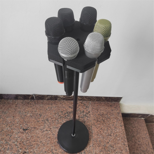 Handheld Microphone Holder Stand Multiple Mic Windscreen Shock Mount C 2