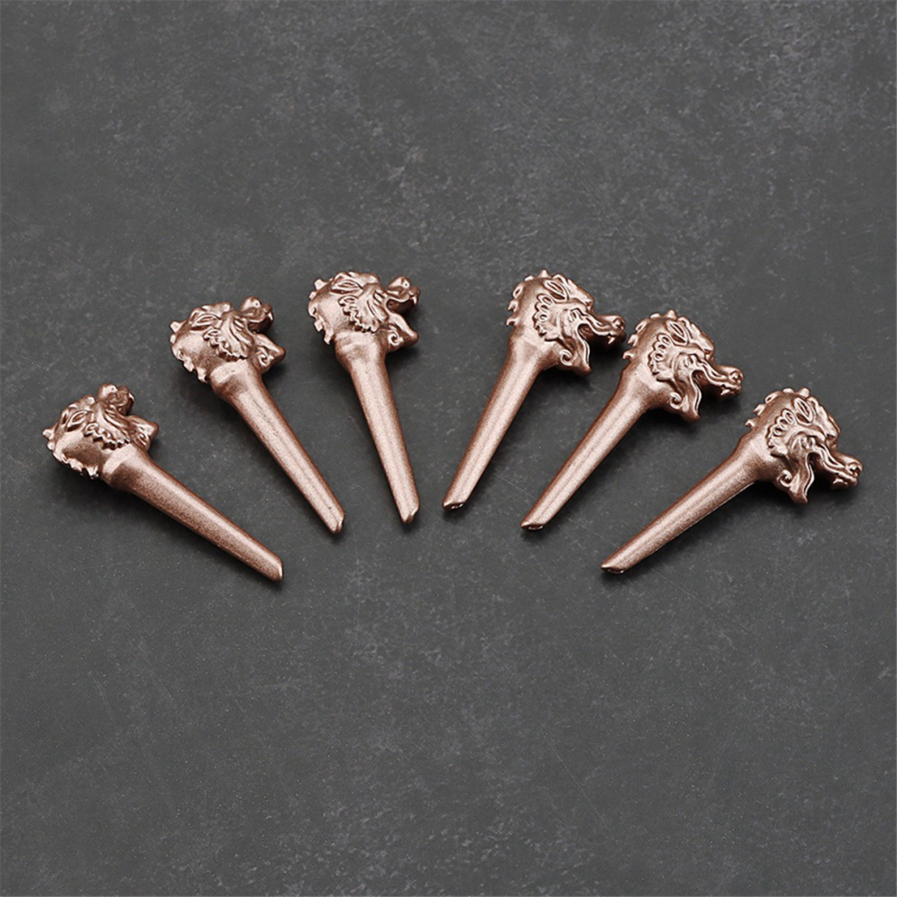 6 Pezzi Di Piroli Per Chitarra Acustica In Metallo Con Testa Di Drago, Corde Fisse A Cono