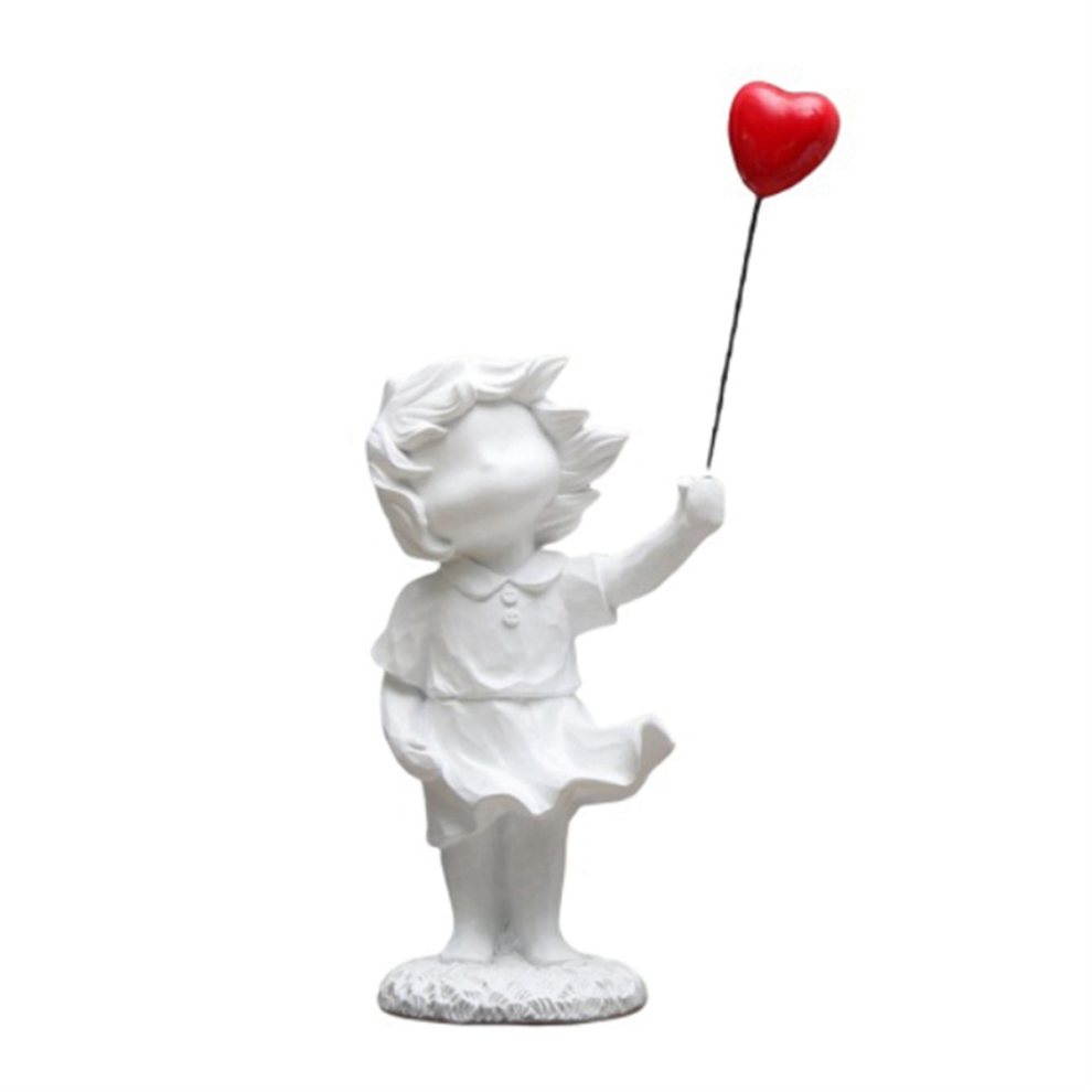 Ornamento A Forma Di Ragazza Con Palloncino, Decorazione Per Soggiorno, Pace, Anti-Guerra