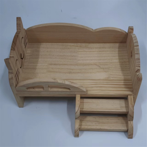 Trælegeseng til dukker Universal dukke DIY Mini børnedagsgave ( 2