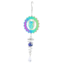 Eule Farbverlauf Wind Spinner Skulptur 3D Chimes Sun Catcher Blick