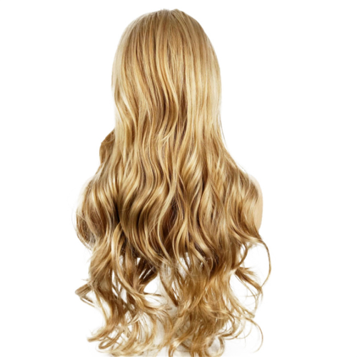 28 polegadas loiro médio grande onda mulheres cabelo longo cacheado para química fi 1