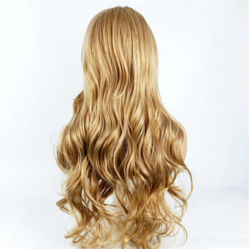 28 polegadas loiro médio grande onda mulheres cabelo longo cacheado para química fi 2