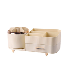 Make-up-Organizer-Arbeitsplatte mit Schubladen, 360 drehbarer Bürstenhalter